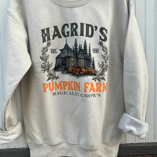 Hagrid’s Pumpkin Farm Shirt | Wizard Inspired Sweatshirt | Halloween Long Sleeve Tee | Cozy Fall Pumpkin Patch Top | Magical Autumn Shirt