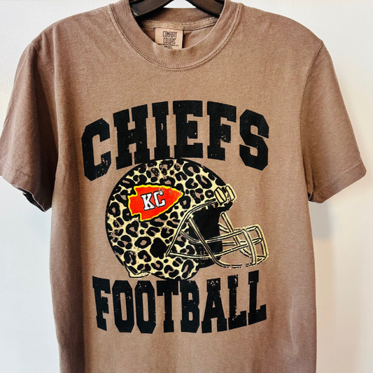 Chiefs Football Leopard Print Shirt I Game Day Graphic Tee