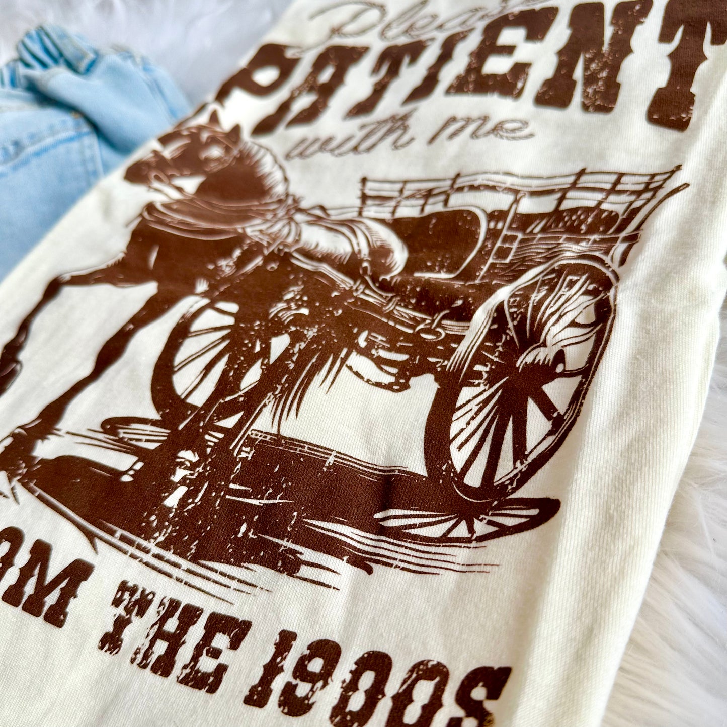 Be Patient With Me I'm From the 1900s T-Shirt I Funny Vintage Horse & Buggy Tee
