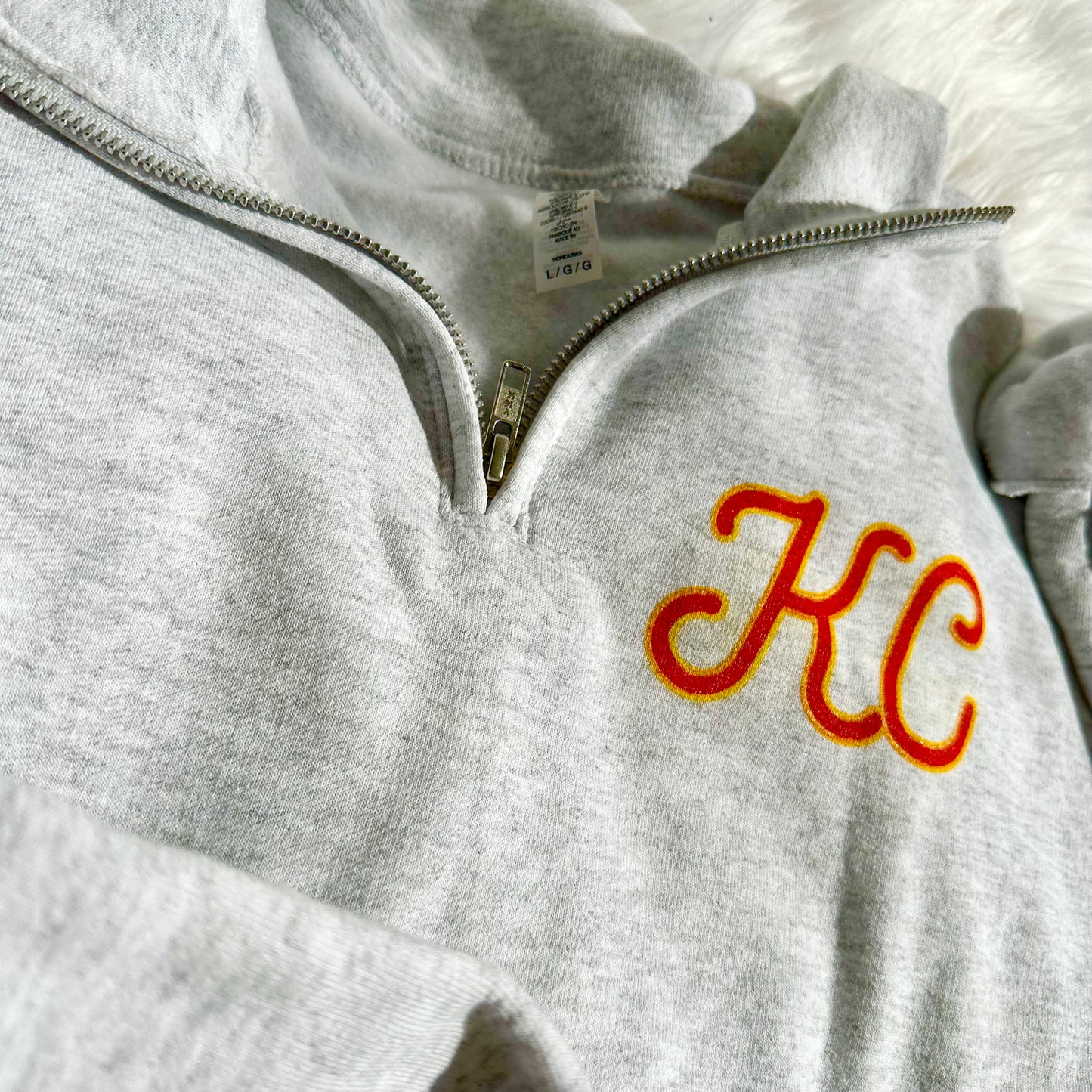 KC Quarter Zip Sweatshirt I Kansas City Football Game Day Pullover