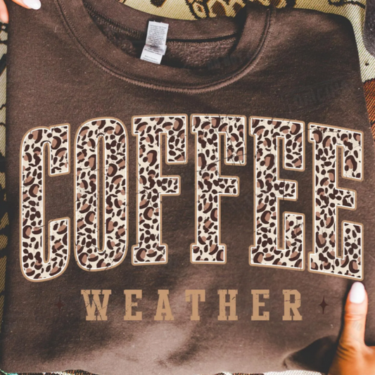 Coffee Weather Leopard Print Sweatshirt
