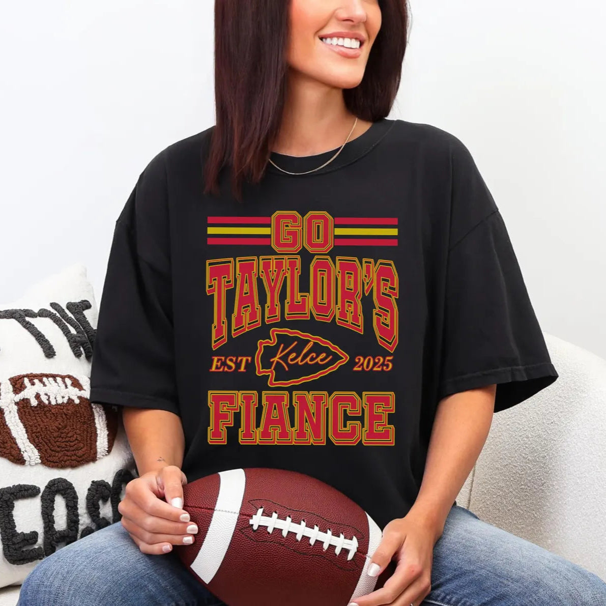 Go Taylor's Fiancé Tee I Kelce Football Game Day Shirt I Available in Sweatshirts and Plus Sizes