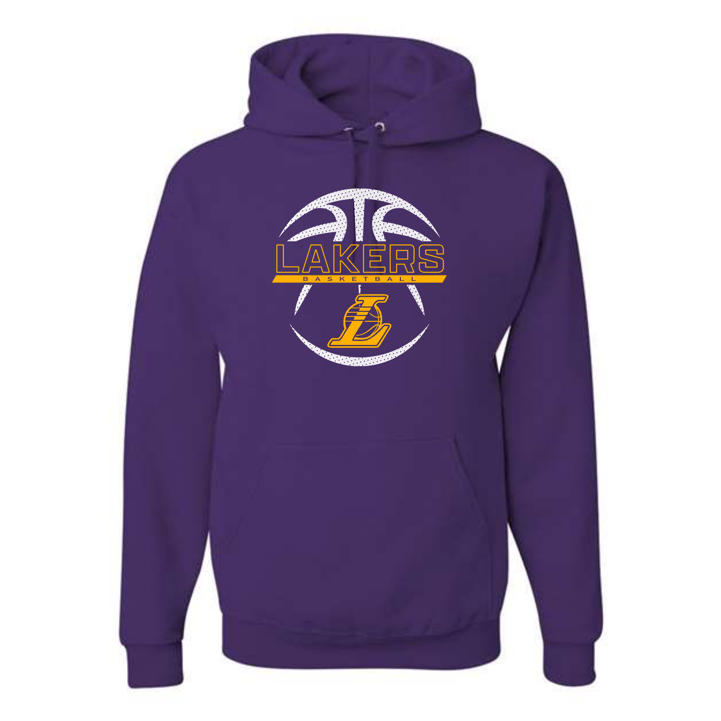 Lakers Basketball Purple Jerzees Nurblend Hoodie