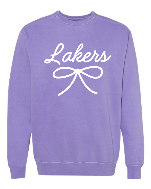Lakers Comfort Colors Bow Tee and Sweatshirt