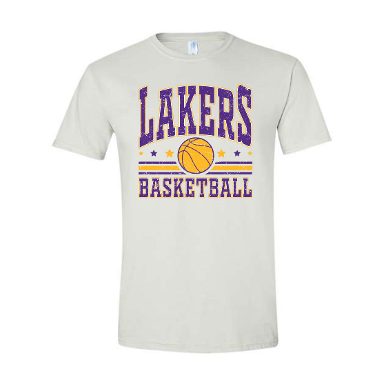 Lakers Basketball Tee (Black, Gray, or White)