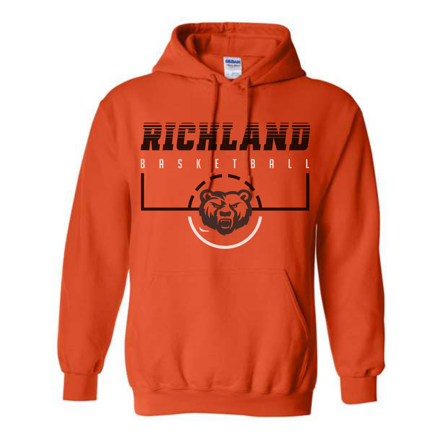 Orange Richland Basketball Hoodie