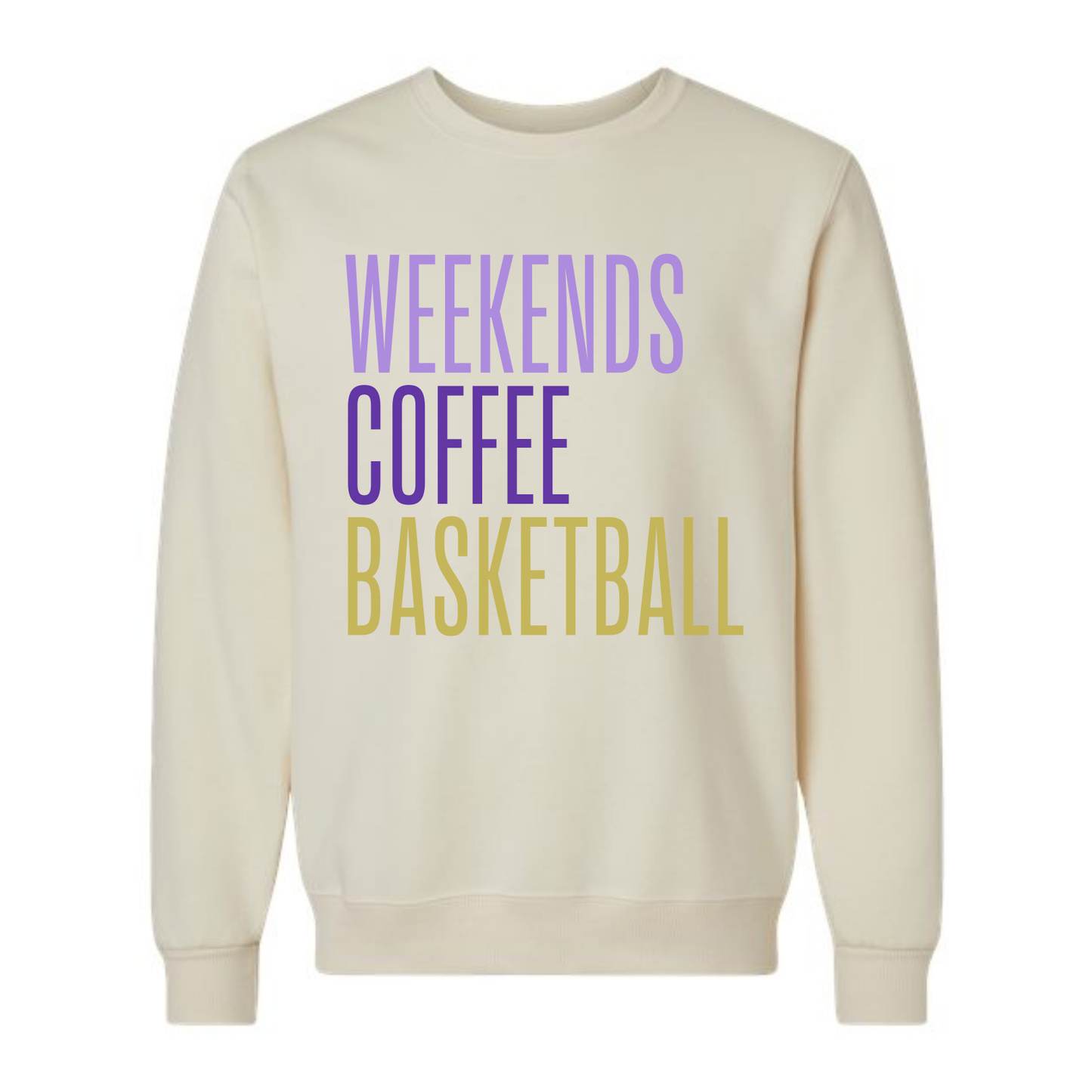 Weekends Coffee Basketball Crewneck Sweatshirt