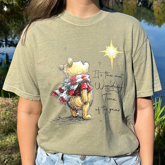 Pooh Bear "It's The Most Wonderful Time of The Year" Comfort Colors Tee