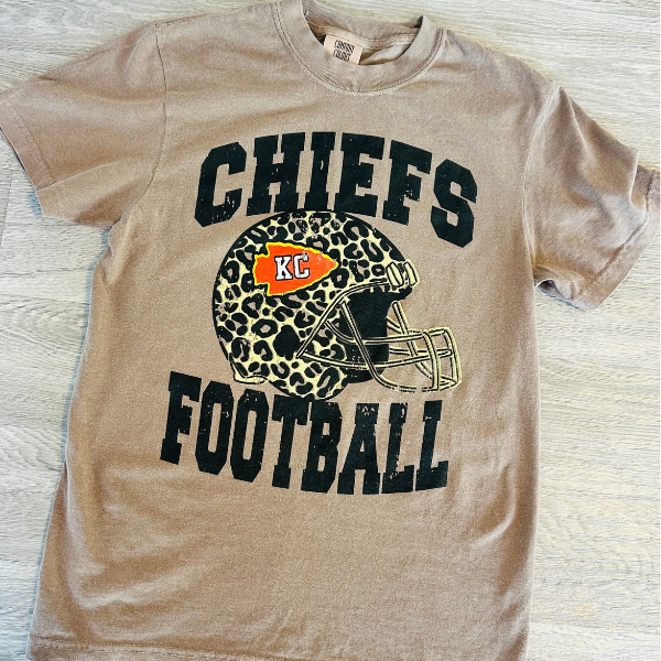 Chiefs Football Leopard Print Shirt I Game Day Graphic Tee