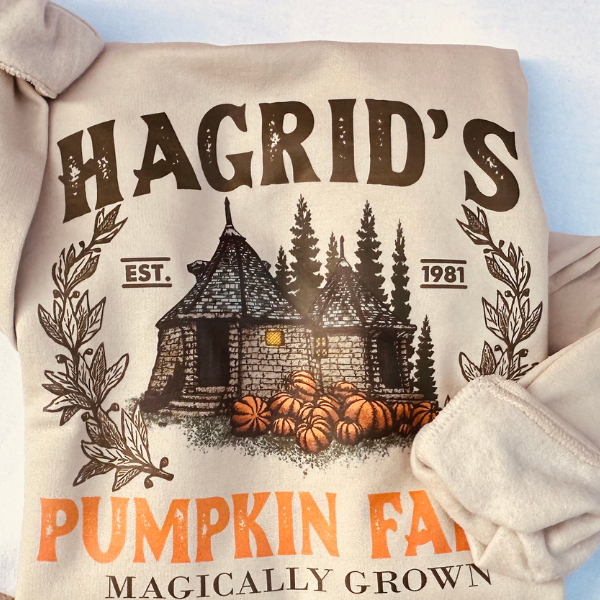 Hagrid’s Pumpkin Farm Shirt | Wizard Inspired Sweatshirt | Halloween Long Sleeve Tee | Cozy Fall Pumpkin Patch Top | Magical Autumn Shirt