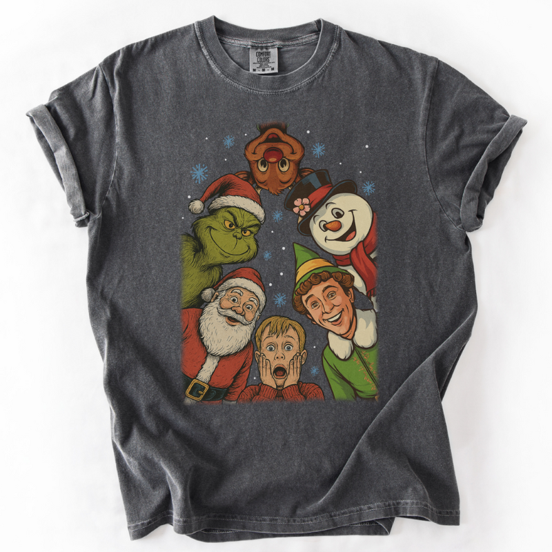 Classic Christmas Movie Characters Comfort Colors Tee