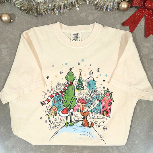 Grinch Whoville Christmas Comfort Colors Tee
