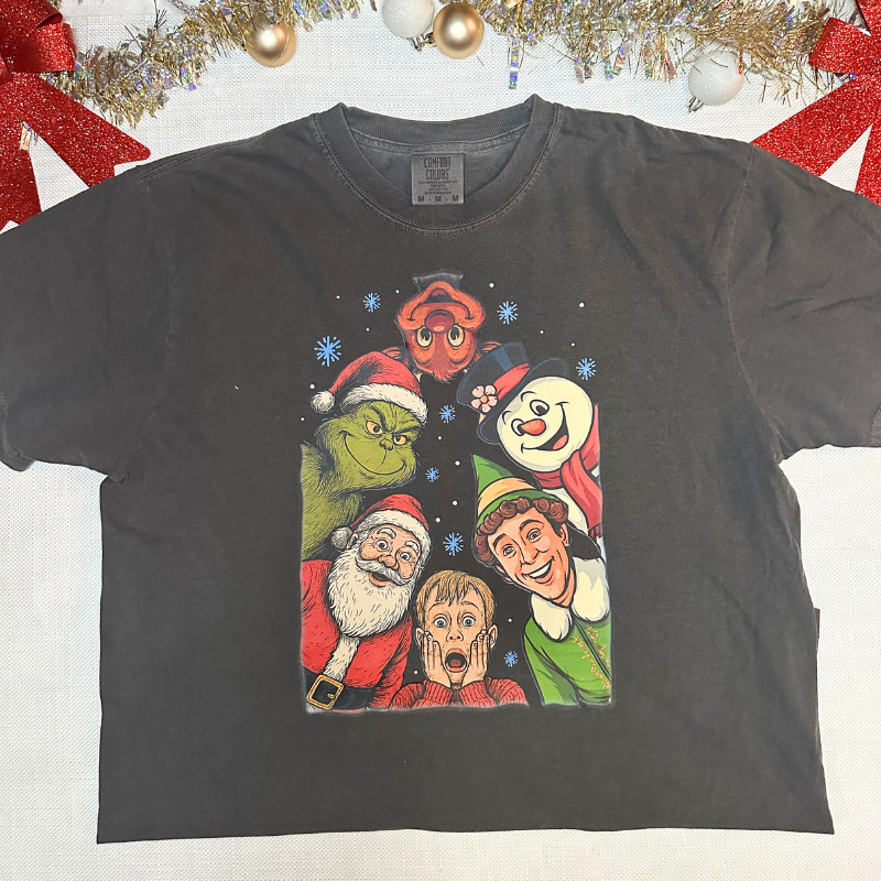 Classic Christmas Movie Characters Comfort Colors Tee