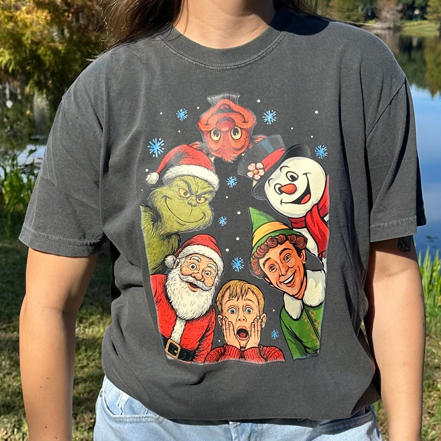 Classic Christmas Movie Characters Comfort Colors Tee