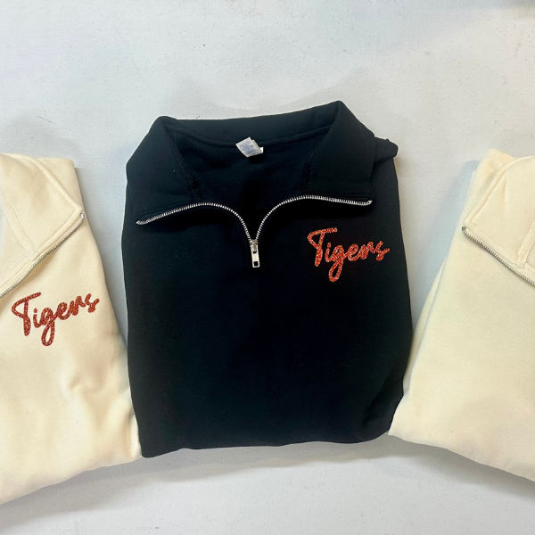 Customized School Spirit Quarter Zip Sweatshirt