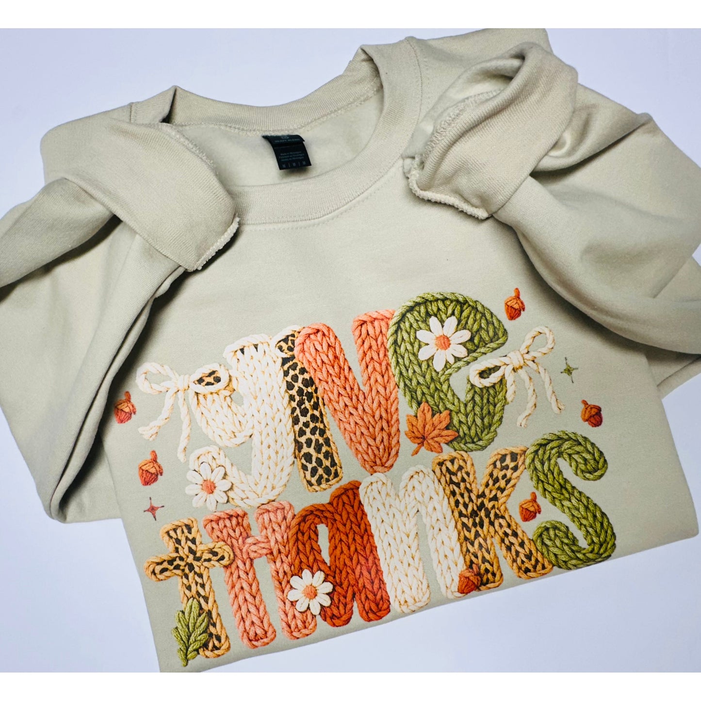 Give Thanks Faux Knitted