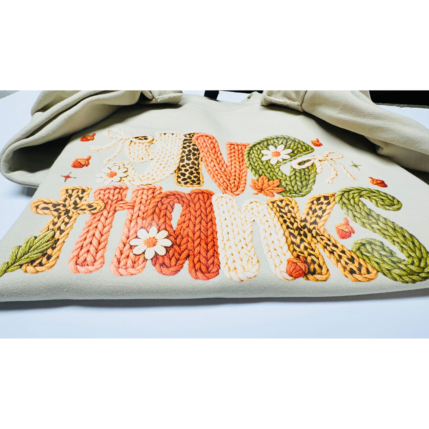 Give Thanks Faux Knitted