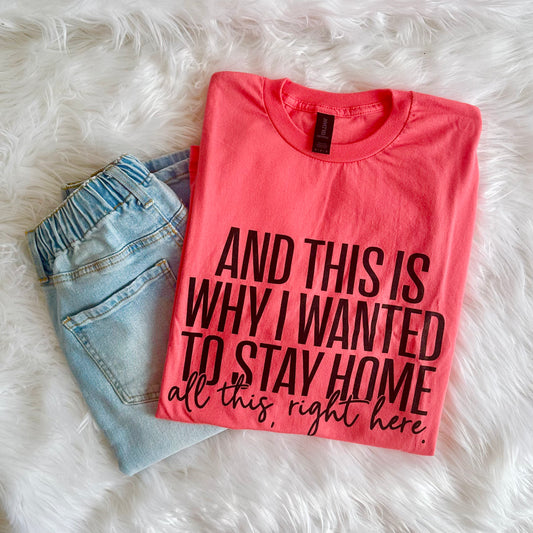"This Is Why I Wanted to Stay Home" Funny Graphic Tee – Unisex Crewneck T-Shirt with Sweatshirt Option | XS–4X