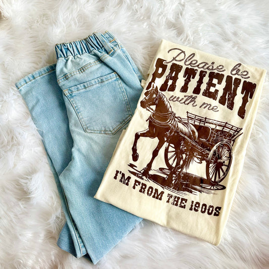 Be Patient With Me I'm From the 1900s T-Shirt I Funny Vintage Horse & Buggy Tee