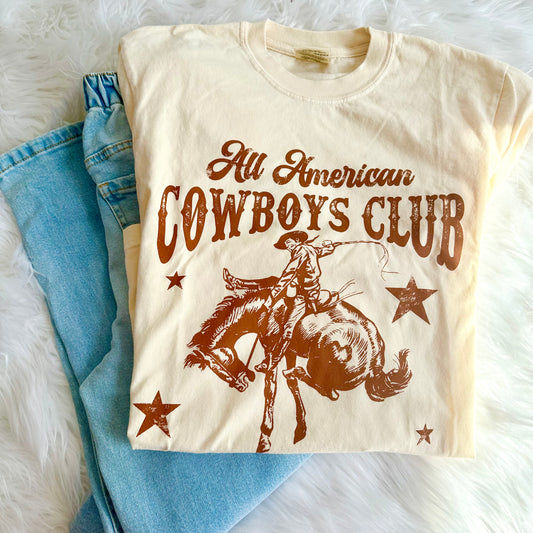 All American Cowboys Club T-Shirt I Vintage Western Rodeo Graphic Tee