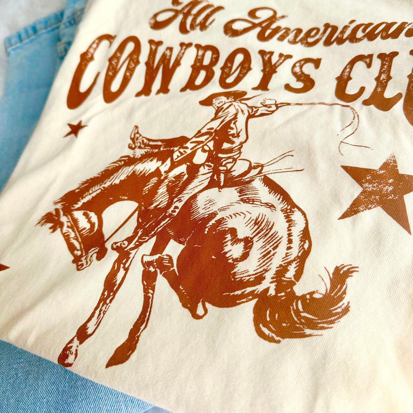 All American Cowboys Club T-Shirt I Vintage Western Rodeo Graphic Tee