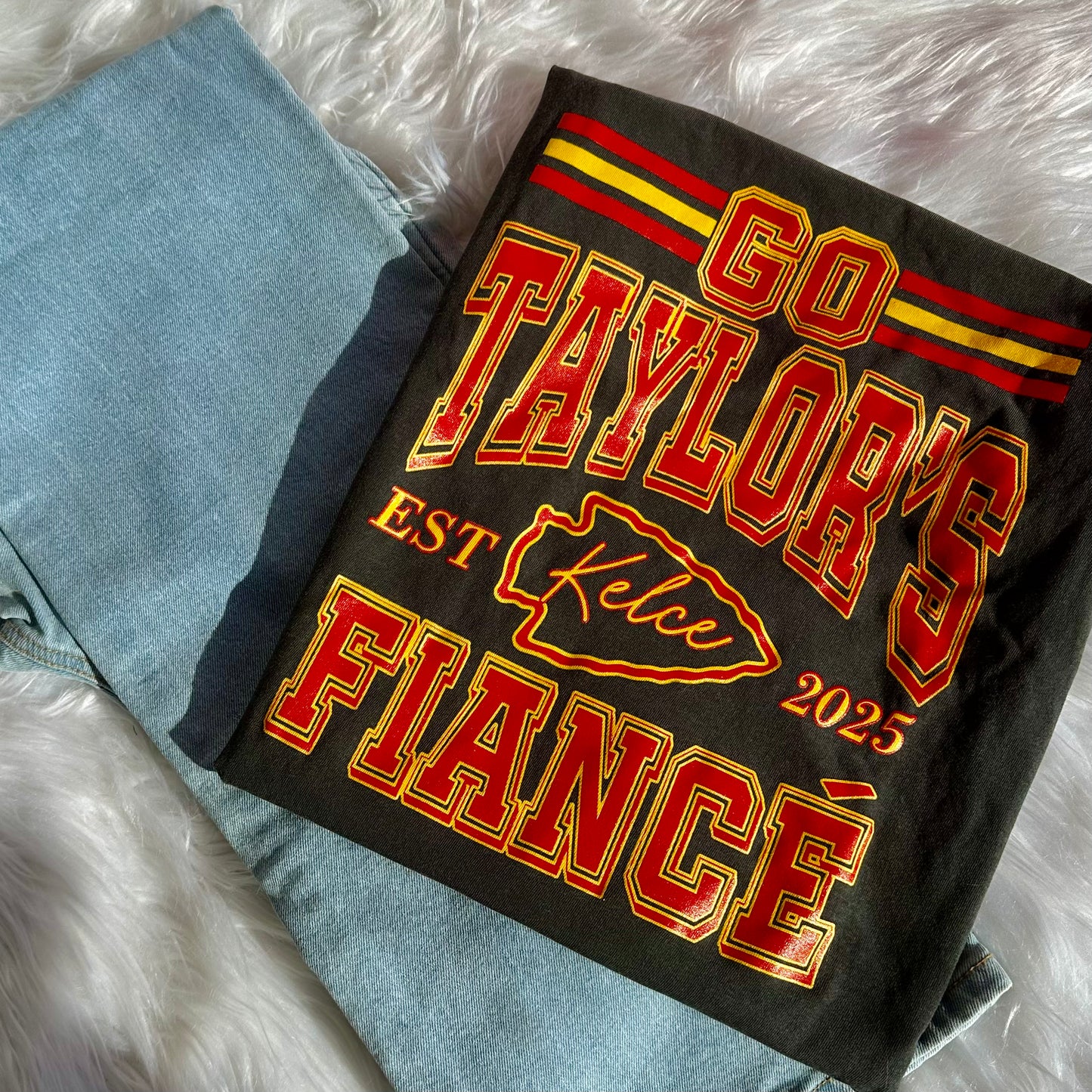 Go Taylor's Fiancé Tee I Kelce Football Game Day Shirt I Available in Sweatshirts and Plus Sizes