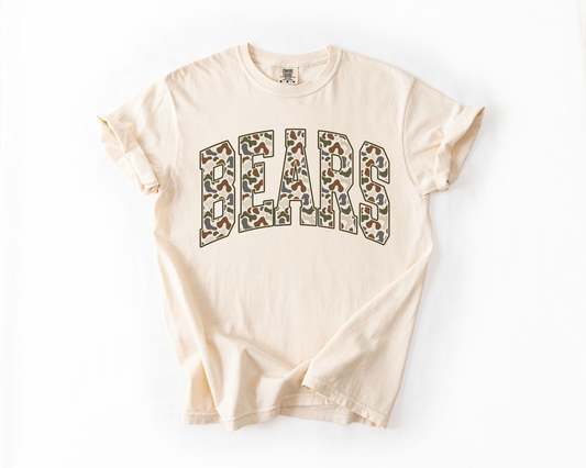 Richland BEARS Comfort Colors® Unisex Tee | Camo Spirit Wear Shirt