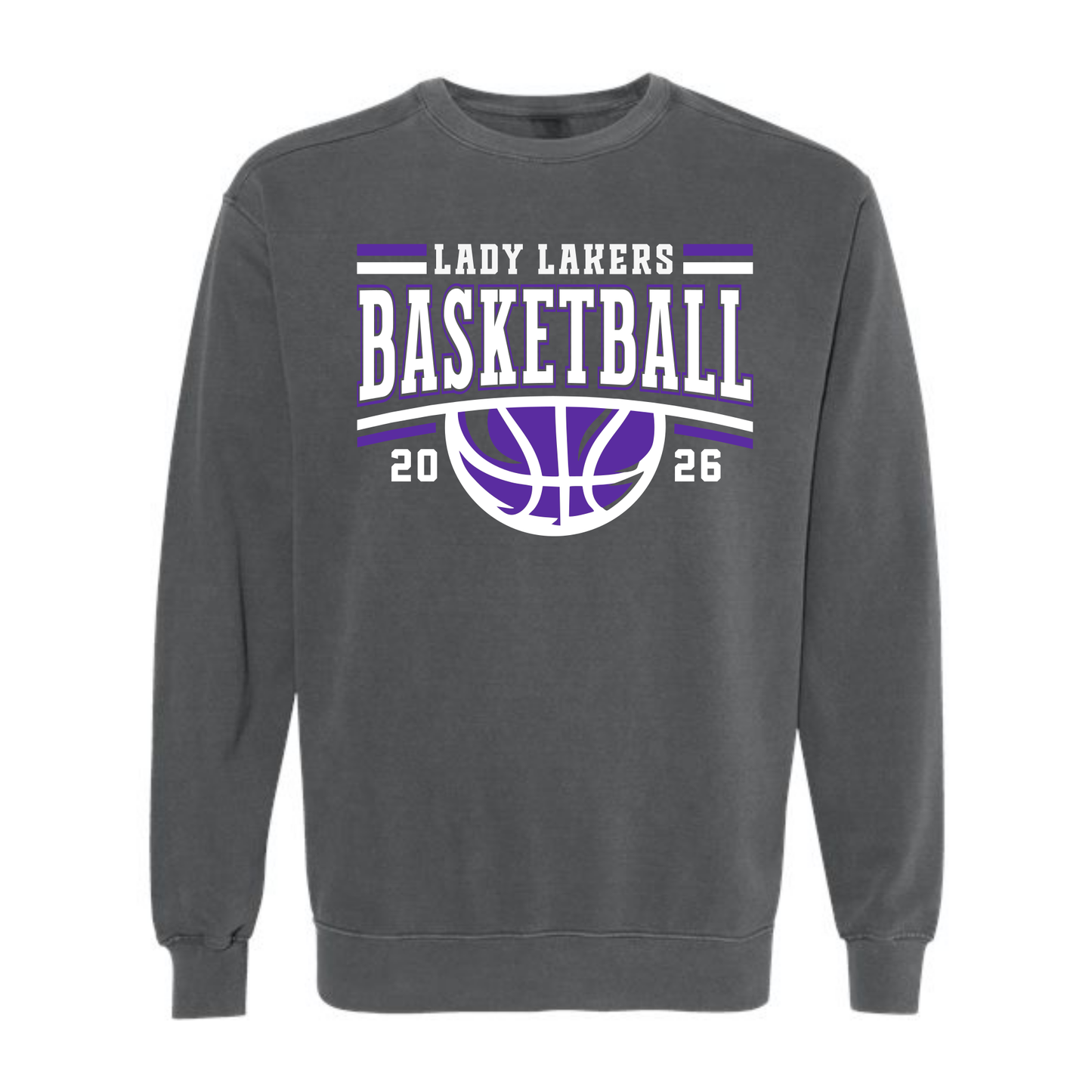 Gray Lady Lakers Basketball Crewneck Sweatshirt