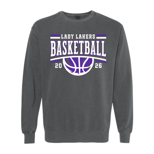 Gray Lady Lakers Basketball Crewneck Sweatshirt